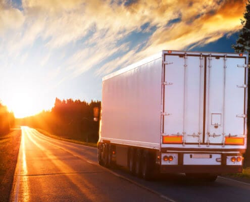large truck driving on highway