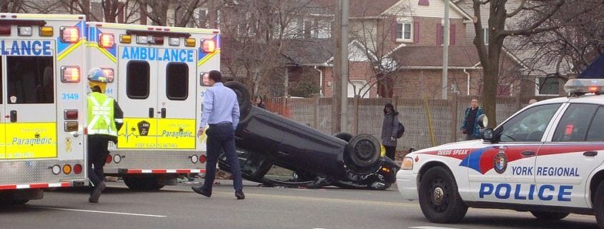 flipped vehicle